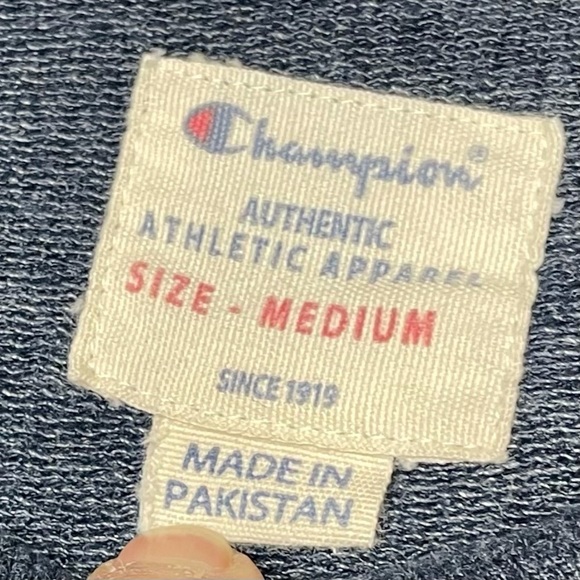 Vintage Champion Heather Blue Crew Neck Sweater Athleisure Y2K Size Medium - Picture 6 of 10